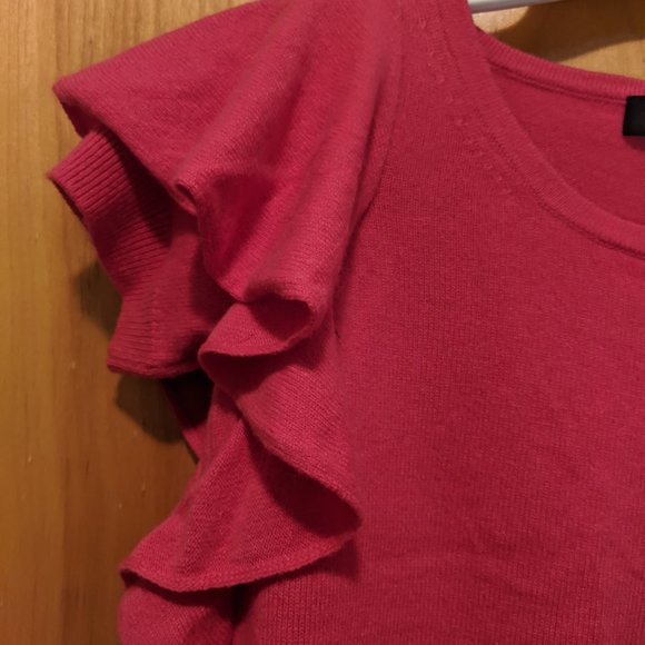NWT Saks Fifth Ave Ruffle Sleeve Cashmere Sweater - Picture 6 of 6